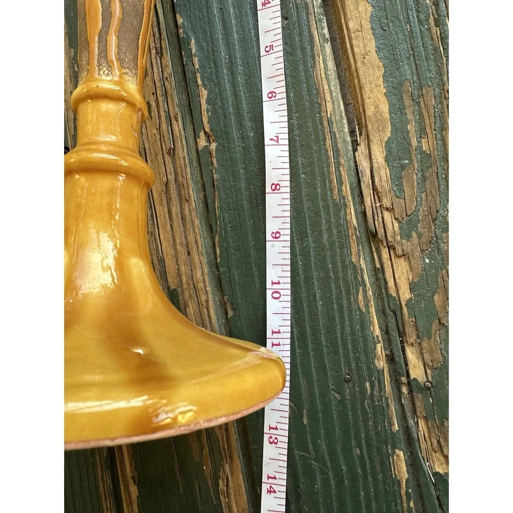Abigails italy Yellow Pair Of Ceramic CandleStick‎ 12inch